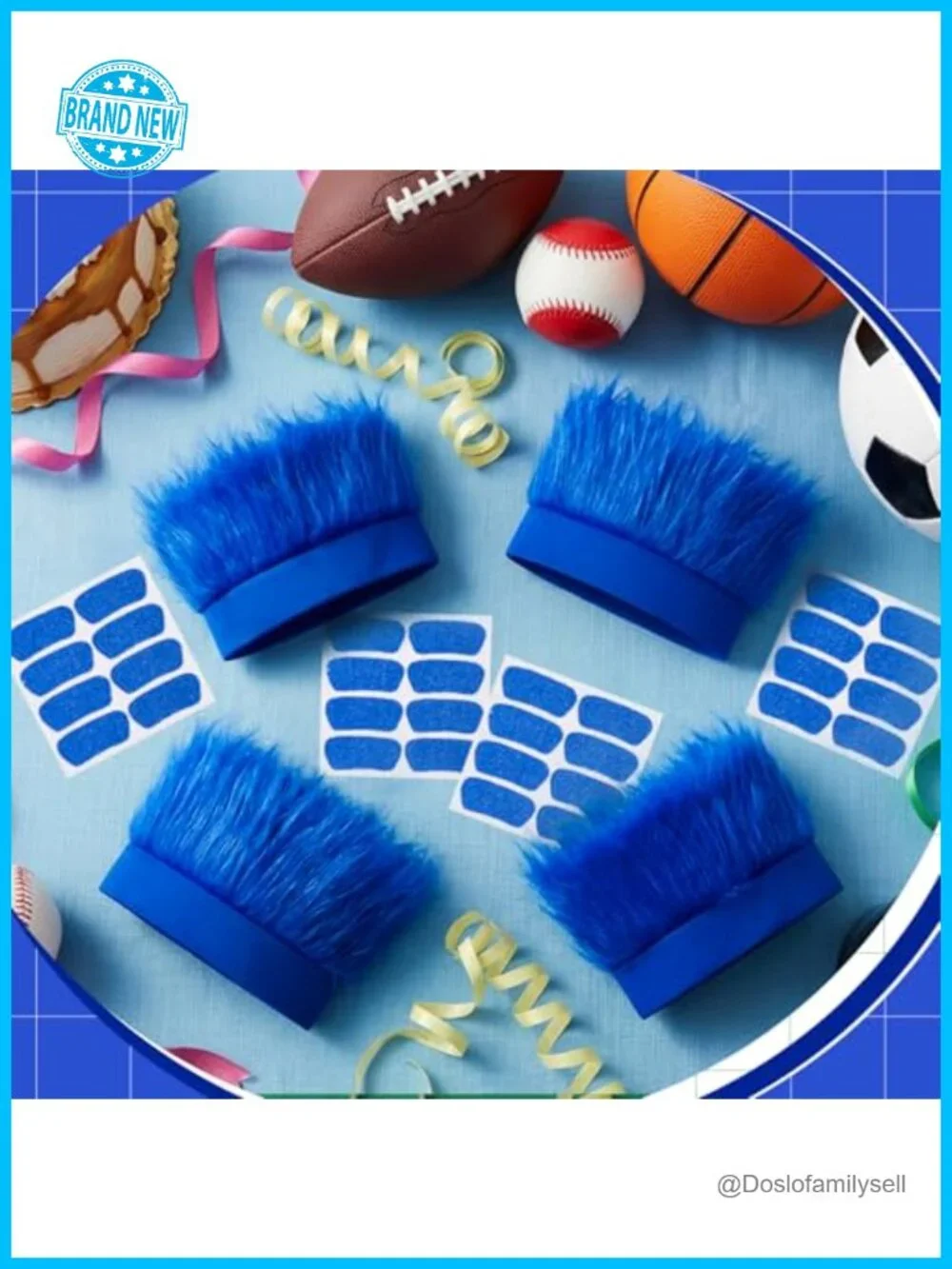 4 Pack Hairy Headband Crazy Hair Wigs with Stickers, Troll Hair Costume